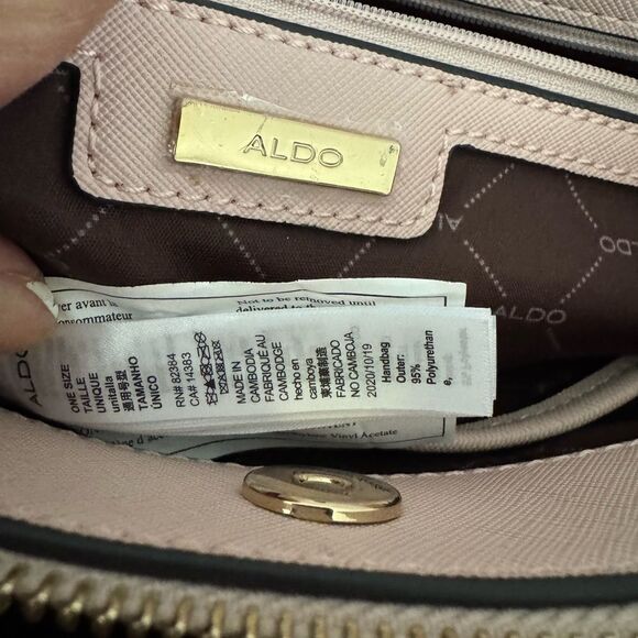 Aldo Pink Vegan Leather Elegant Satchel Handbag Crossbody Purse with Scarf NWOT - Picture 4 of 16